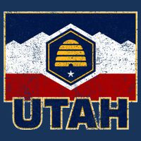 Distressed New Utah Flag Cooling Performance Crew T-Shirt