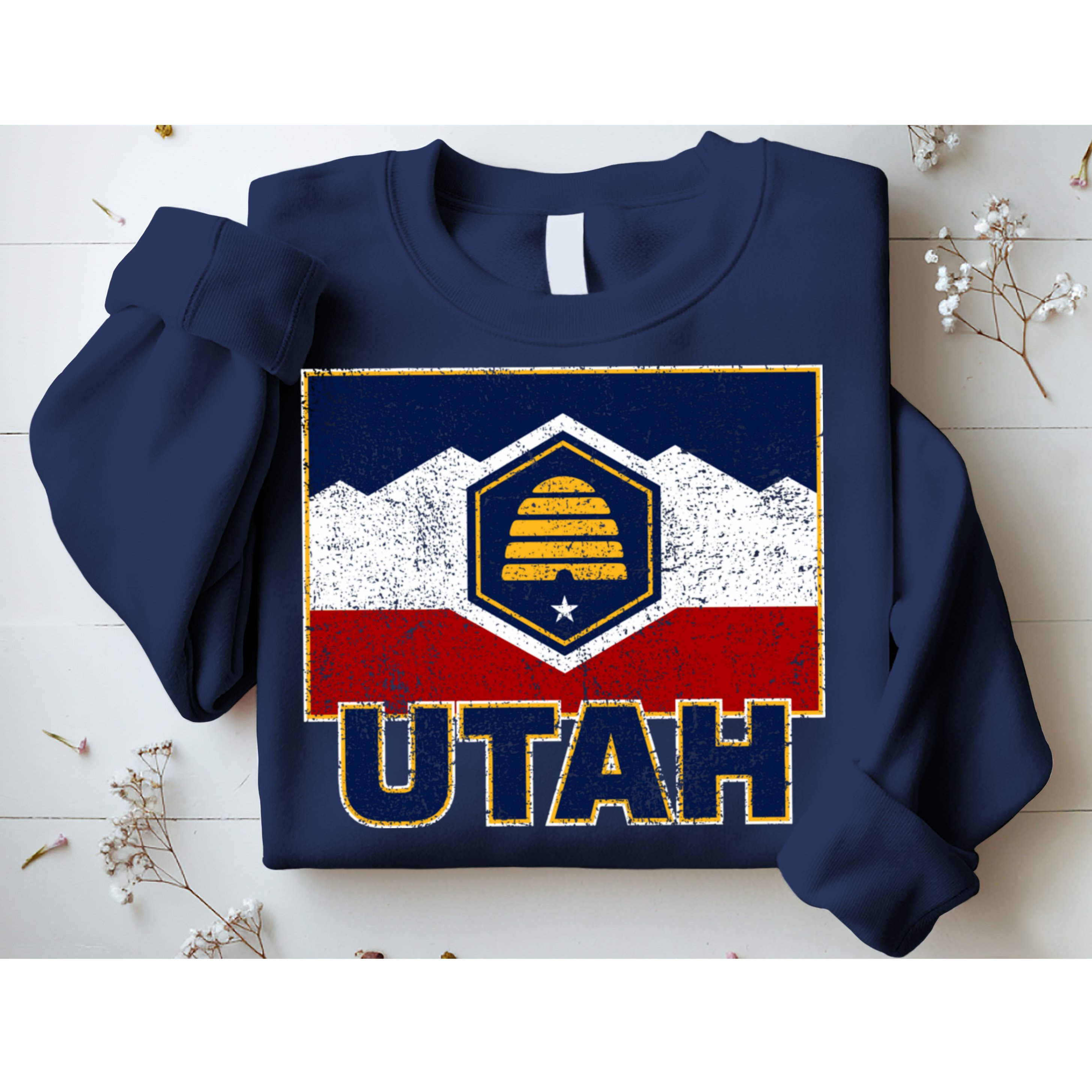 Distressed New Utah Flag Sweatshirt