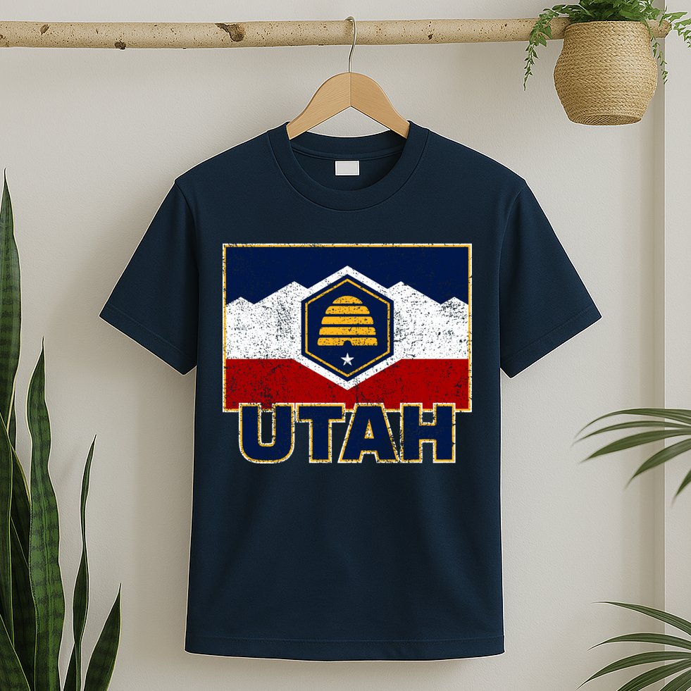 Distressed New Utah Flag T-Shirt