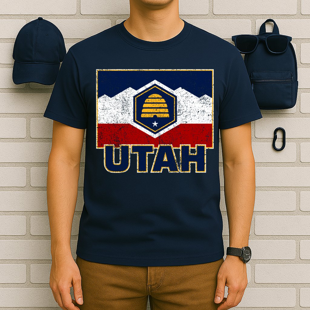 Distressed New Utah Flag T-Shirt
