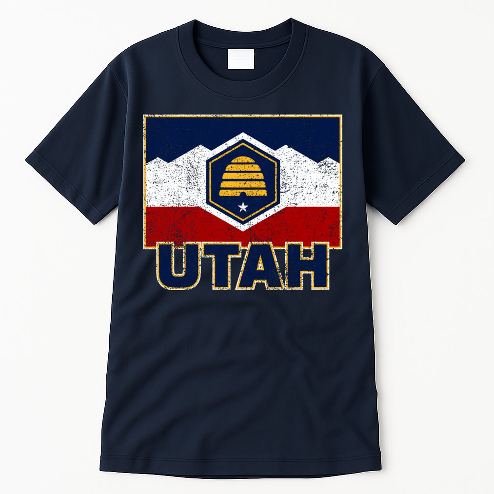 Distressed New Utah Flag Tall T-Shirt