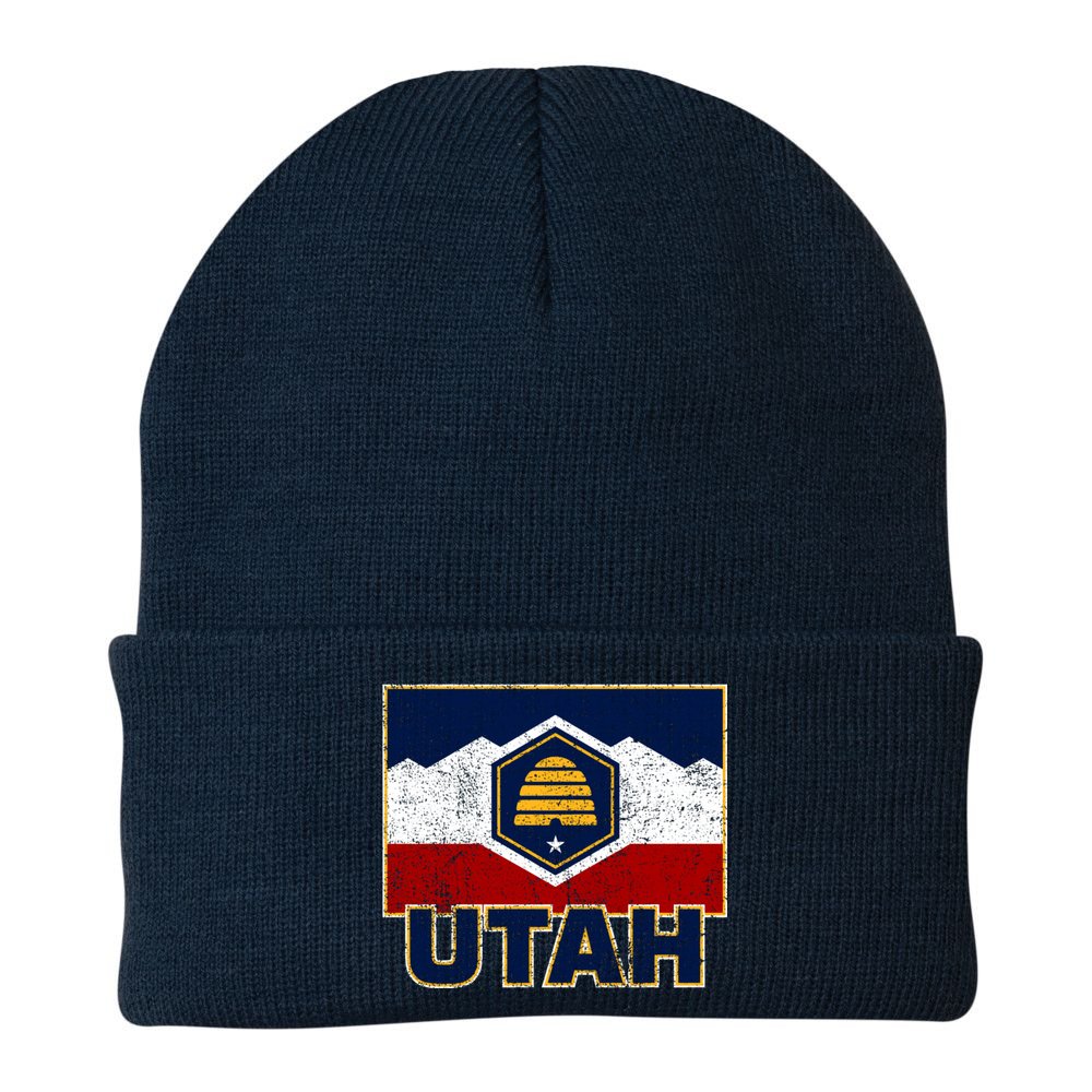 Distressed New Utah Flag Beanie