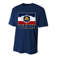 Distressed New Utah Flag Performance Sprint T-Shirt