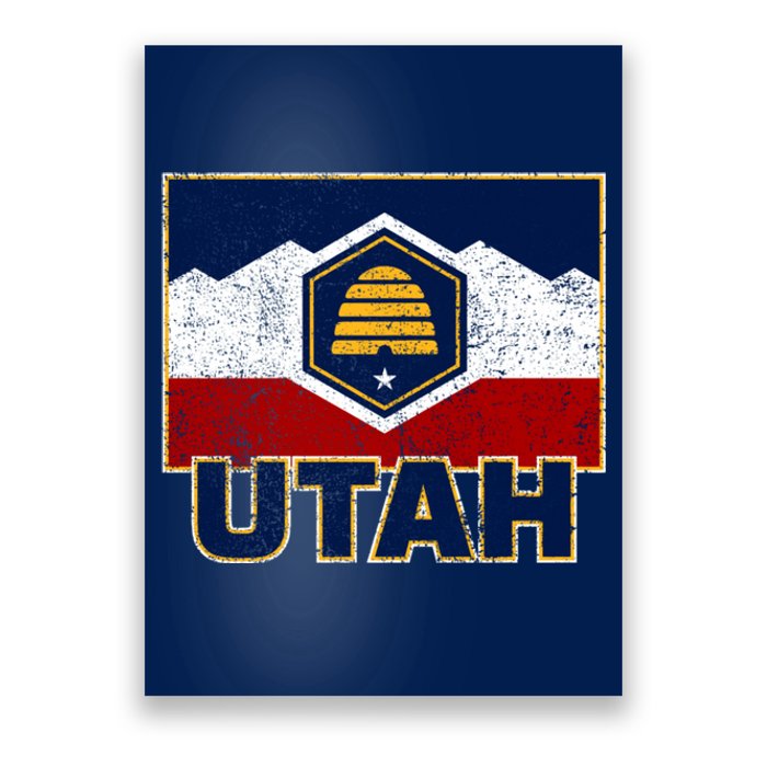 Distressed New Utah Flag Poster