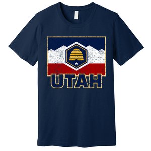 Distressed New Utah Flag Premium T-Shirt