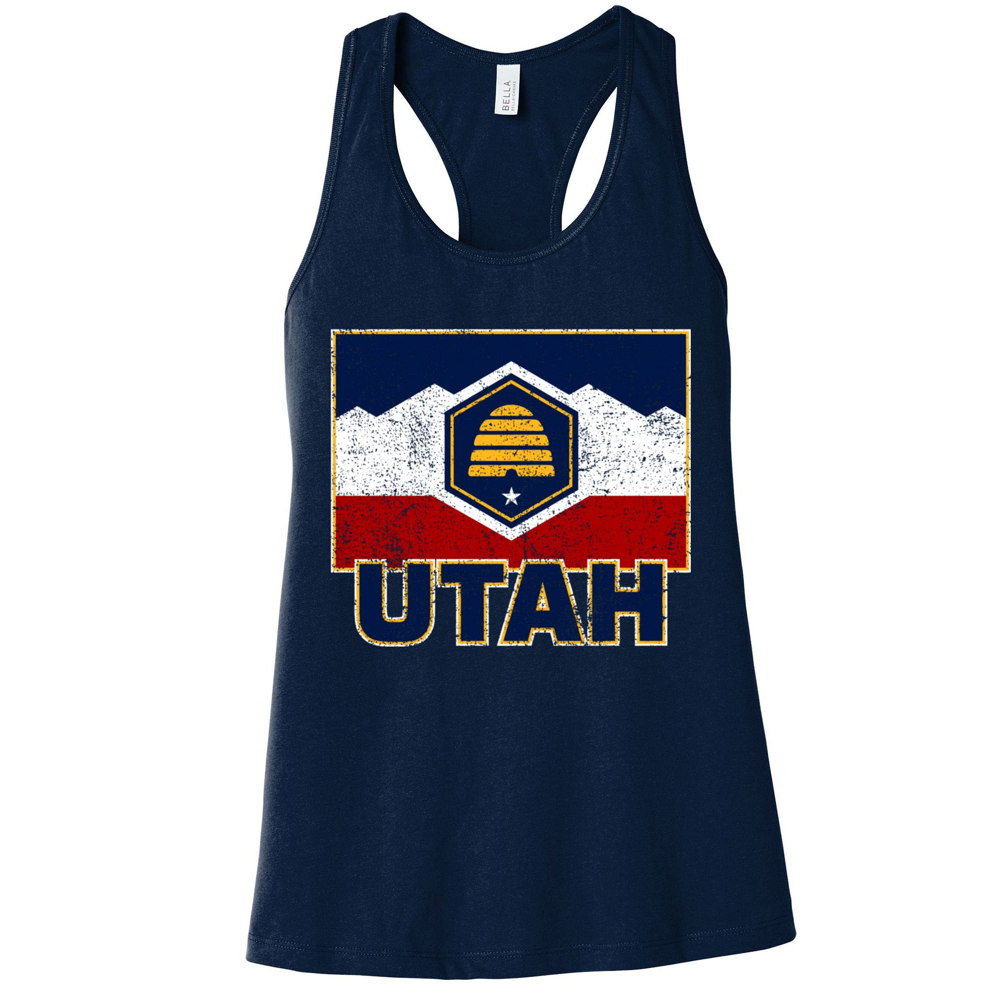 Distressed New Utah Flag Womens Tank Top