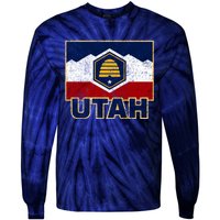 Distressed New Utah Flag Tie-Dye Long Sleeve Shirt