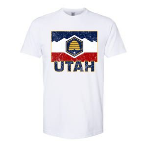 Distressed New Utah Flag Softstyle CVC T-Shirt