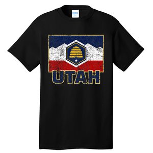 Distressed New Utah Flag Tall T-Shirt