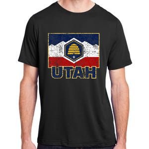 Distressed New Utah Flag Adult ChromaSoft Performance T-Shirt