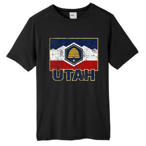 Distressed New Utah Flag Tall Fusion ChromaSoft Performance T-Shirt