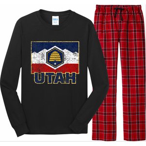 Distressed New Utah Flag Long Sleeve Pajama Set