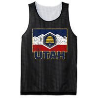 Distressed New Utah Flag Mesh Reversible Basketball Jersey Tank