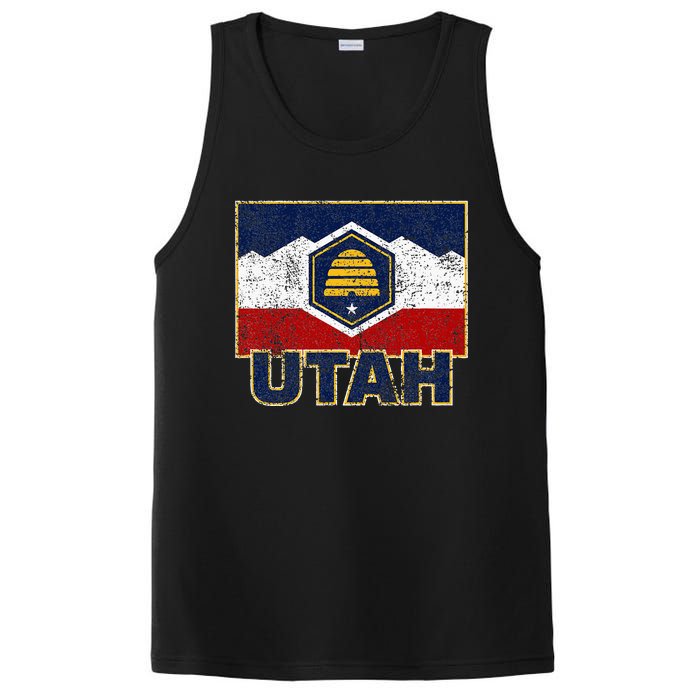 Distressed New Utah Flag PosiCharge Competitor Tank