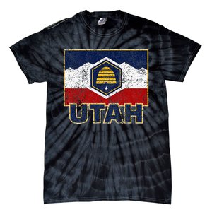 Distressed New Utah Flag Tie-Dye T-Shirt