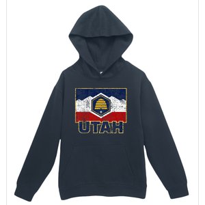 Distressed New Utah Flag Urban Pullover Hoodie