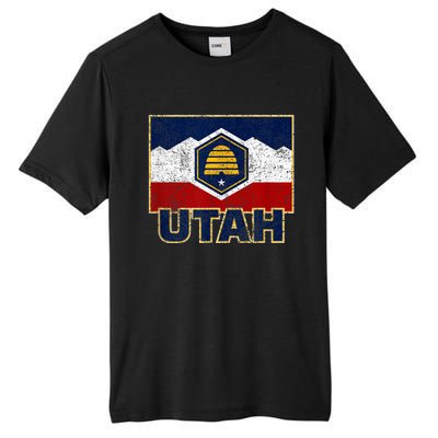 Distressed New Utah Flag Tall Fusion ChromaSoft Performance T-Shirt