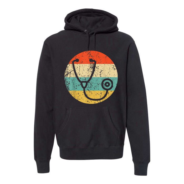 Doctor Nurse Vintage Retro Stethoscope Premium Hoodie