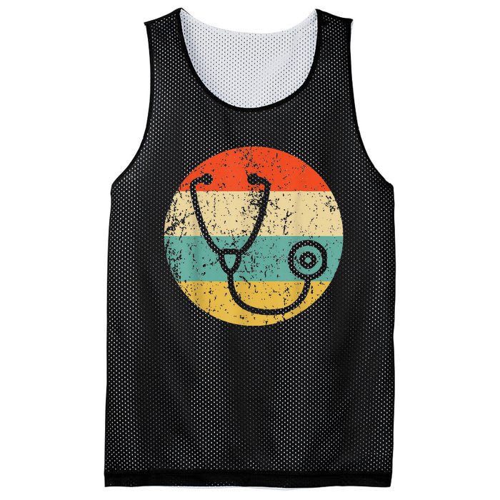 Doctor Nurse Vintage Retro Stethoscope Mesh Reversible Basketball Jersey Tank