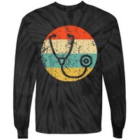 Doctor Nurse Vintage Retro Stethoscope Tie-Dye Long Sleeve Shirt