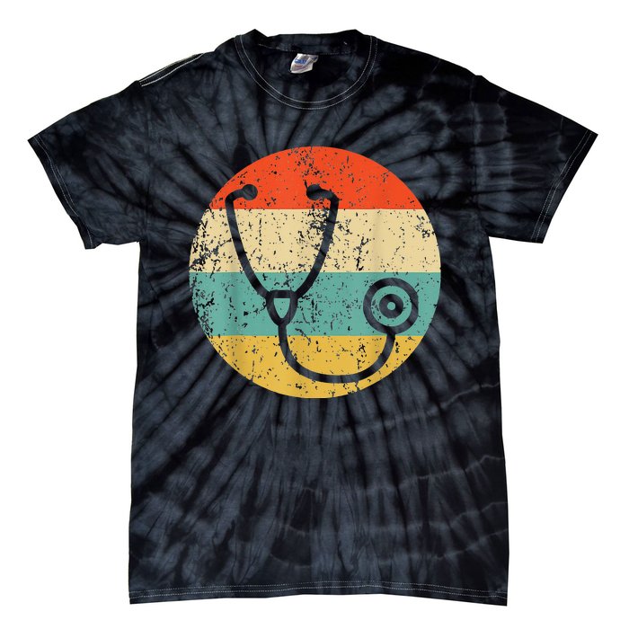 Doctor Nurse Vintage Retro Stethoscope Tie-Dye T-Shirt