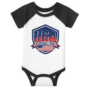 Democracy Now Vote Kamala Harris 2024 Infant Baby Jersey Bodysuit