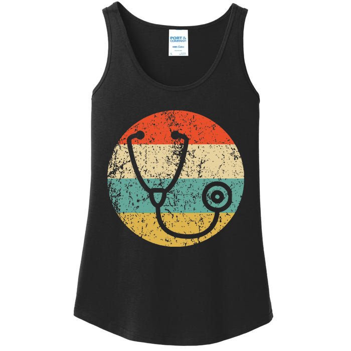 Doctor Nurse Vintage Retro Stethoscope Ladies Essential Tank