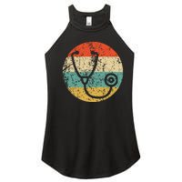 Doctor Nurse Vintage Retro Stethoscope Women's Perfect Tri Rocker Tank