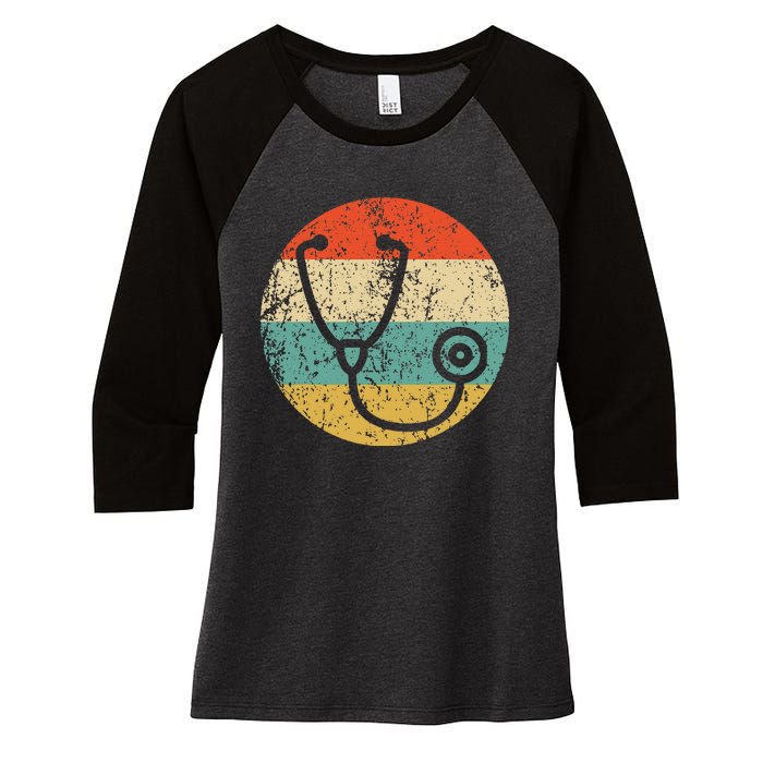 Doctor Nurse Vintage Retro Stethoscope Women's Tri-Blend 3/4-Sleeve Raglan Shirt