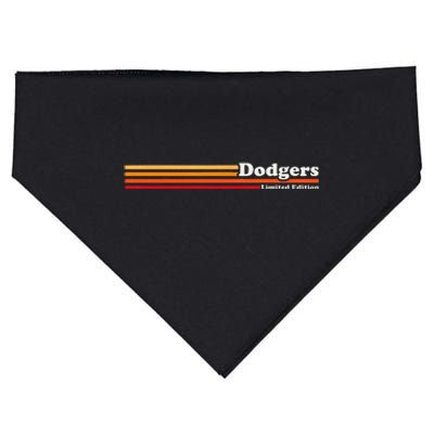 Dodgers Name Vintage Retro Gift Sports Lover Men Women Boy USA-Made Doggie Bandana