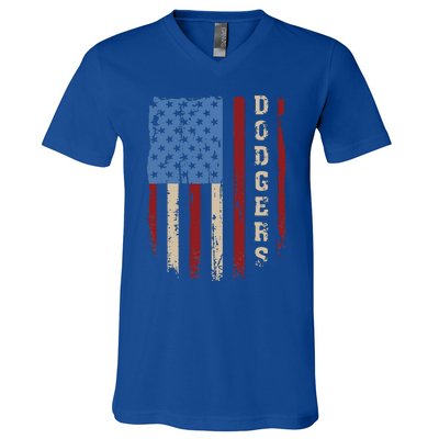 Dodgers Name Vintage First Name V-Neck T-Shirt