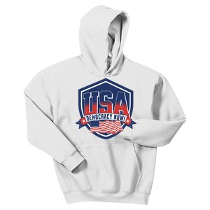 Democracy Now Vote Kamala Harris 2024 Democrat Usa Flag Kids Hoodie