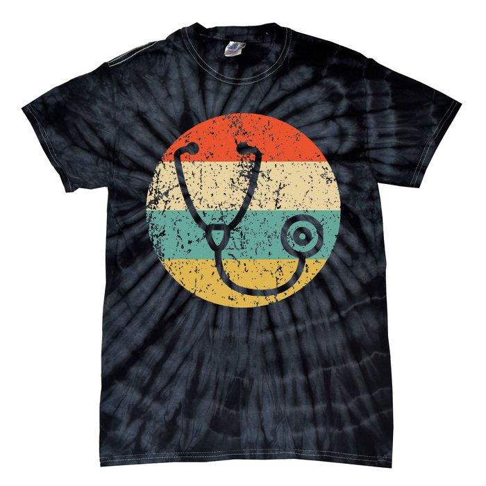 Doctor Nurse Vintage Retro Stethoscope Tie-Dye T-Shirt