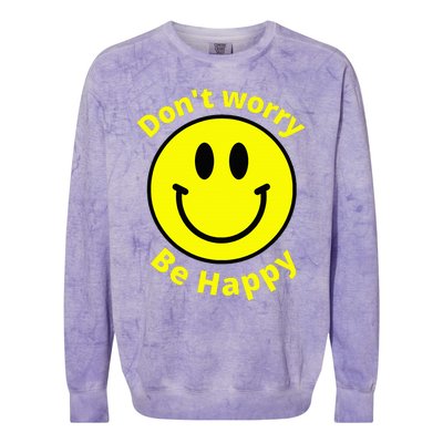 Do Not Worry Be Happy! Sunshine Cute Happiness Face Colorblast Crewneck Sweatshirt