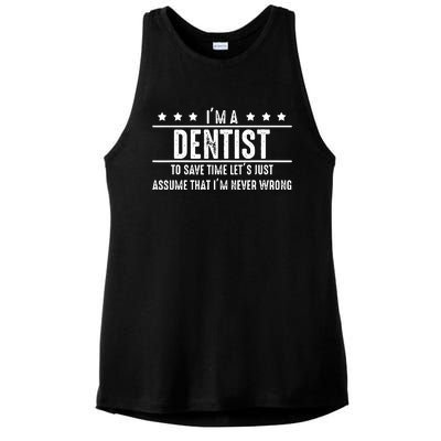 Dentist Never Wrong Dentist Gift For Dentist Ladies PosiCharge Tri-Blend Wicking Tank