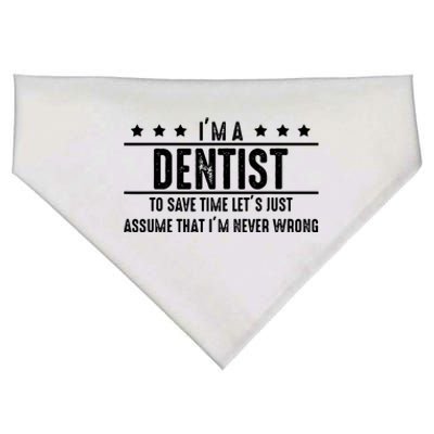 Dentist Never Wrong Dentist Gift For Dentist USA-Made Doggie Bandana