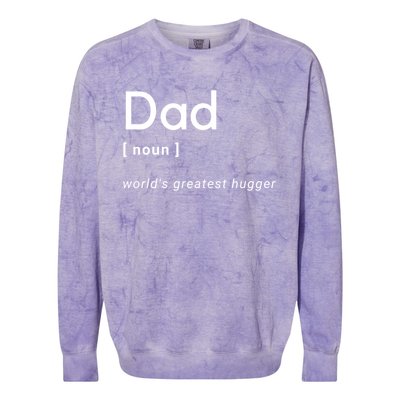 Dad [Noun] Worlds Greatest Hugger Gift Colorblast Crewneck Sweatshirt