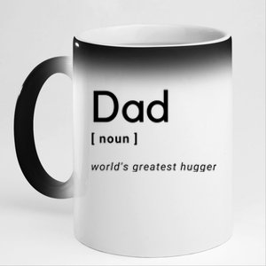 Dad [Noun] Worlds Greatest Hugger Gift 11oz Black Color Changing Mug