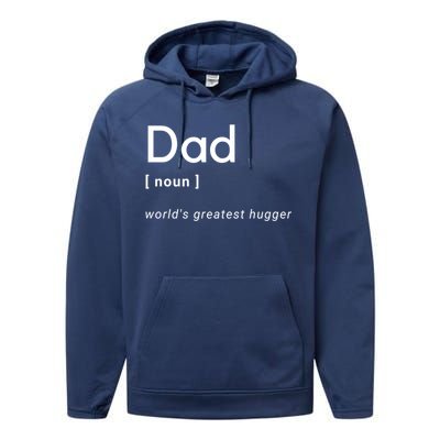 Dad [Noun] Worlds Greatest Hugger Gift Performance Fleece Hoodie