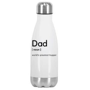 Dad [Noun] Worlds Greatest Hugger Gift Stainless Steel Insulated Water Bottle