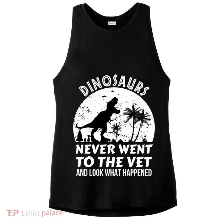 DINOSAURS NEVER WENT TO THE VET Ladies PosiCharge Tri-Blend Wicking Tank