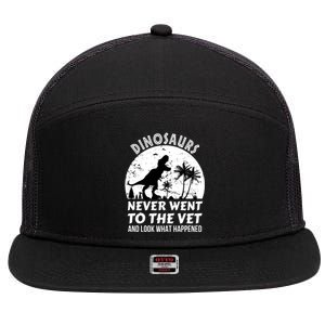 DINOSAURS NEVER WENT TO THE VET 7 Panel Mesh Trucker Snapback Hat