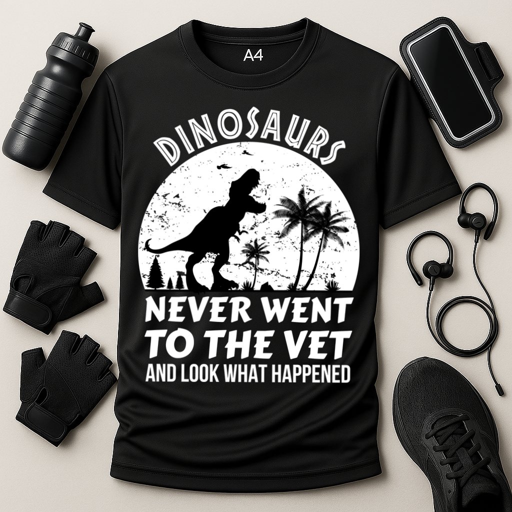 DINOSAURS NEVER WENT TO THE VET Cooling Performance Crew T-Shirt