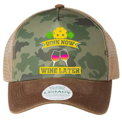 Dink Now Wine Later Pickleball Funny Gift For Pickleball Fan Legacy Tie Dye Trucker Hat