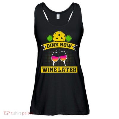 Dink Now Wine Later Pickleball Funny Gift For Pickleball Fan Ladies Essential Flowy Tank