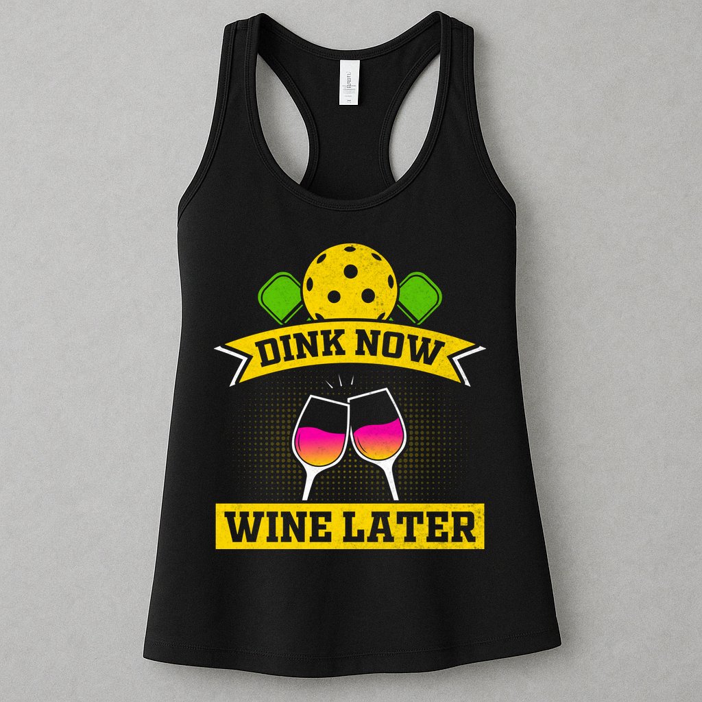Dink Now Wine Later Pickleball Funny Gift For Pickleball Fan Womens Tank Top
