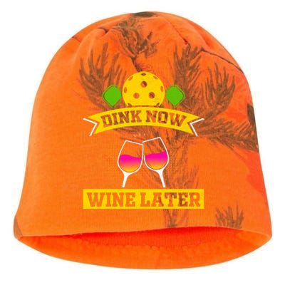 Dink Now Wine Later Pickleball Funny Gift For Pickleball Fan Kati - Camo Knit Beanie