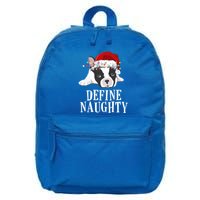 Define Naughty Xmas Idea French Bulldog Lovers Xmas Lights Cool Gift 16 in Basic Backpack