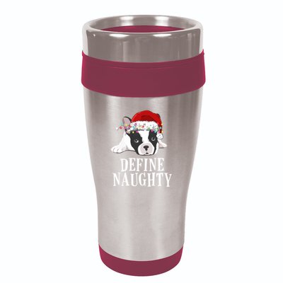 Define Naughty Xmas Idea French Bulldog Lovers Xmas Lights Cool Gift 16oz Travel Tumbler