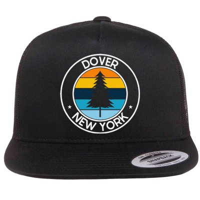 Dover New York Ny Usa City Pride Retro Sunset Flat Bill Trucker Hat